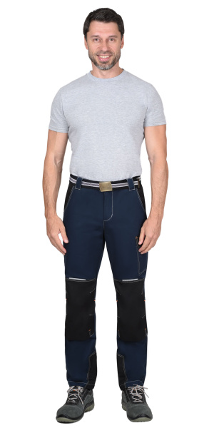 Брюки СИРИУС-ШАТЛ-РОСС с ремнем (синий/черный)