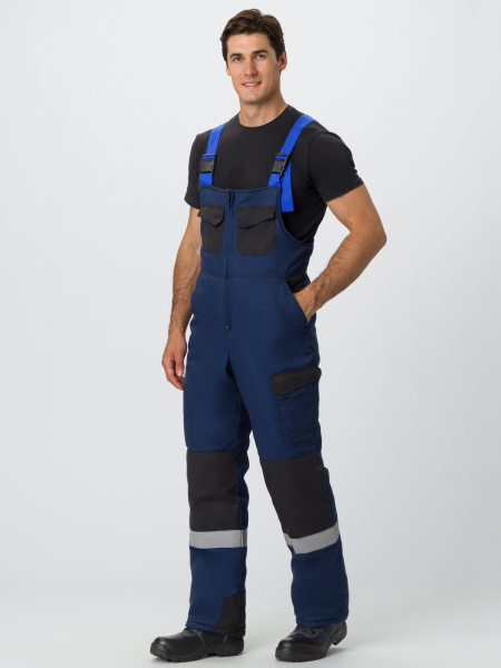 Костюм ВЕКТРОН-2 СОП зимний с ПК (т.синий/черный/васильковый)