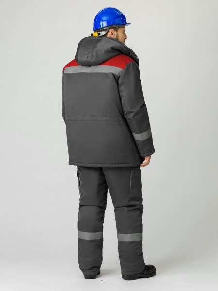 Костюм НЕЙЧ-ПРЕМИУМ IMP зимний с ПК (т.серый/красный)