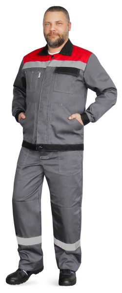 Костюм КОРПУС с БР (т.серый/черный/красный)