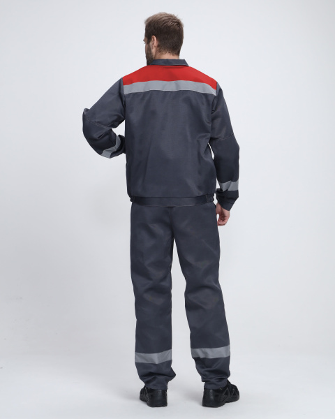 Костюм ЛИГОР-1 СОП с БР (т.серый/красный)