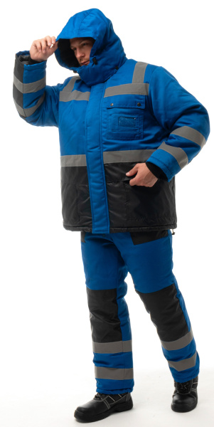 Костюм АЛДАН зимний с ПК (васильковый/черный)