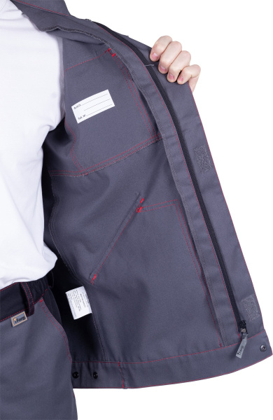 Куртка ХАЙ-ТЕК SAFETY (серый/чёрный/красный)