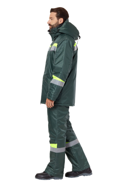 Костюм КОМФОРТ зимний с ПК (т.зеленый/неоновый)