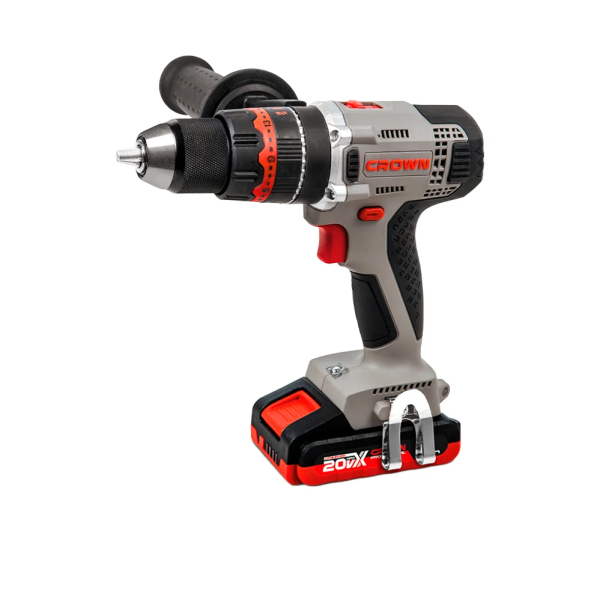 Аккумуляторный ударный шуруповерт CROWN CT21075HMX-2 BMC 20В B3+ 2х2.0Ач 400/1500об/мин