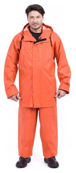 Костюм рыбака ВОЛГА-500 морозостойкий ПВХ нового поколения с ПК (оранжевый)