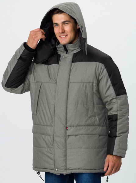 Куртка ПРЕМИУМ CH зимняя (т.серый меланж/черный)