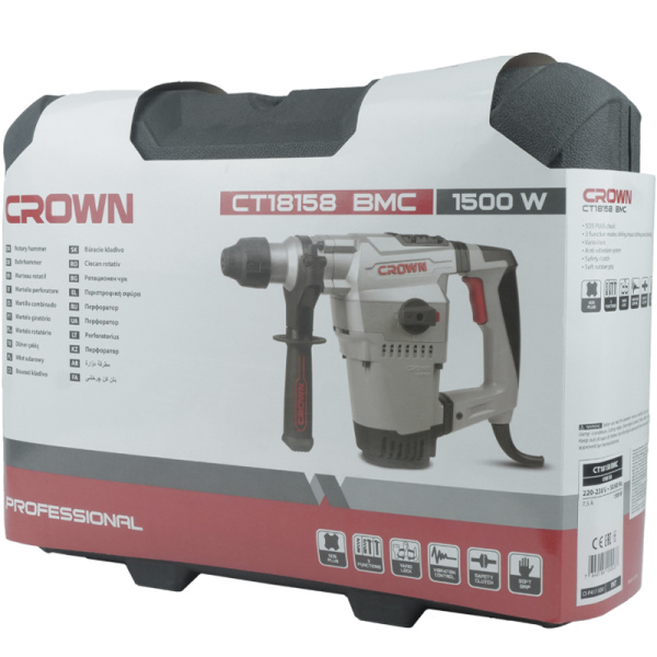 Перфоратор CROWN CT18158 BMC SDS PLUS 1500Вт 6Дж