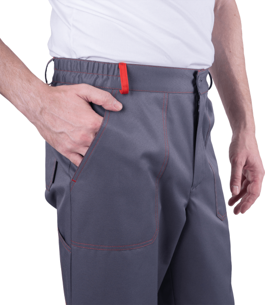 Костюм КМ-10 ЛЮКС летний с БР (серый/красный)