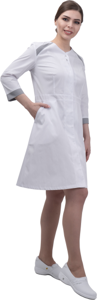 Халат МИРАЖ (белый/серый)