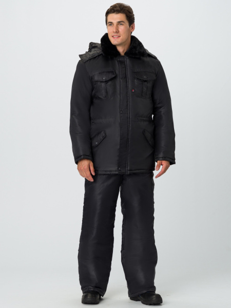 Костюм для охранника зимний с ПК (черный)