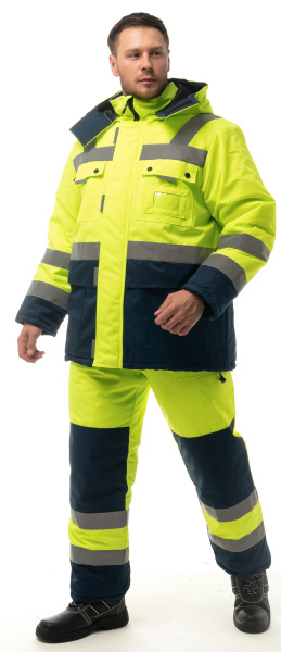 Костюм НОРДИК зимний с ПК (лимонный/т.синий)