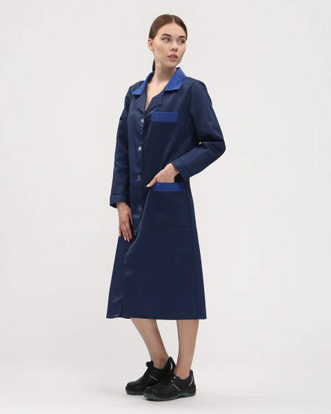 Халат ТЕХНОЛОГ женский (т.синий/васильковый)