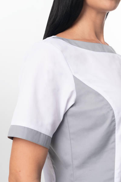 Костюм ГРАЦИЯ женский с БР (серый/белый)