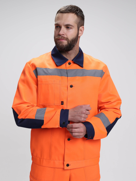 Костюм сигнальный ЛИГОР-2 СОП с ПК (оранжевый/т.синий)