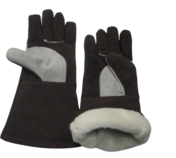 Краги спилковые 5-ти палые утепленные