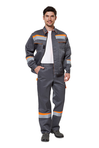 Костюм КОМФОРТ 1 с БР (серый/оранжевый)