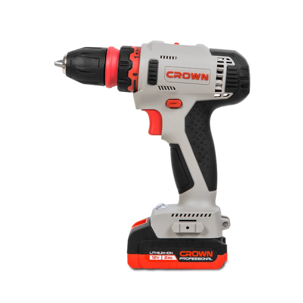 Аккумуляторный шуруповерт CROWN CT21081HQ-2 BMC 12В Li-ion 2х2,0Ач 380/1260об/мин