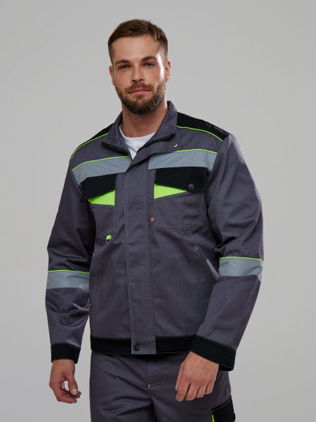 Костюм ХОВАРД-2 IMP с ПК (т.серый/черный/лимонный)