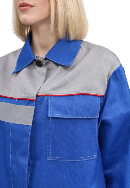 Костюм УДАРНИК женский с БР (василек/св.серый)