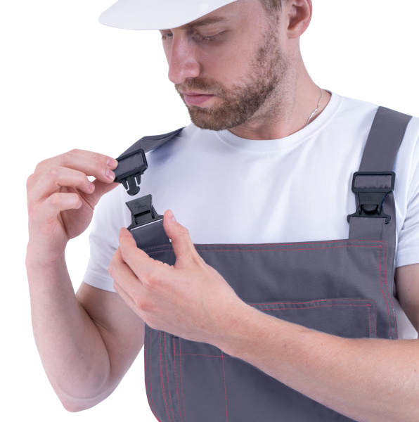 Костюм КМ-10 ЛЮКС летний с ПК (серый/красный)