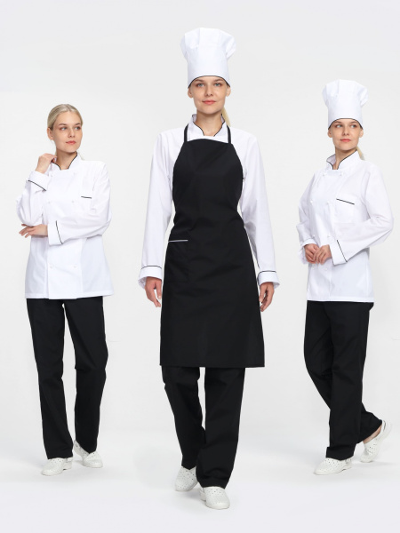 Костюм ГУРМАН женский (белый/черный)