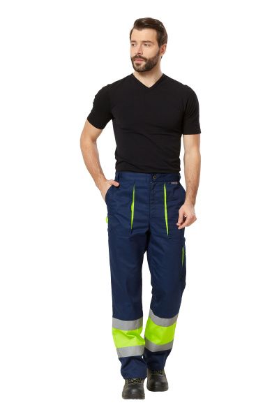 Костюм ИЛИОН сигнальный с БР (желтый/т.синий)