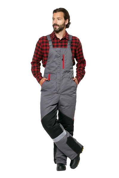 Костюм ПАМИР-НОРД зимний с ПК (серый/черный/красный)