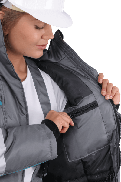 Костюм ГАЛАКТИКА женский зимний с БР (серый/бирюза)