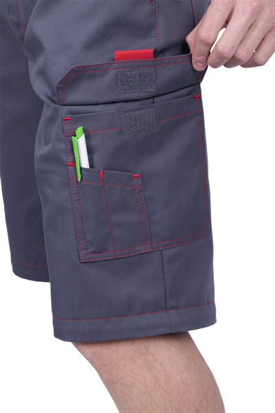 Брюки ХАЙ-ТЕК SAFETY (серый/чёрный/красный)