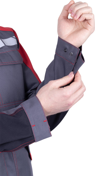 Куртка ХАЙ-ТЕК SAFETY (серый/чёрный/красный)