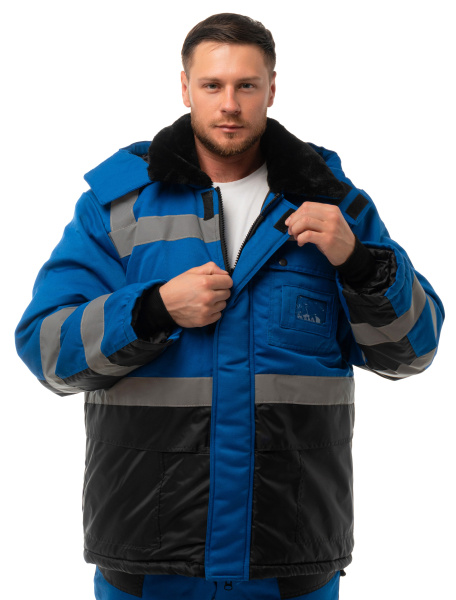 Костюм АЛДАН зимний с ПК (васильковый/черный)