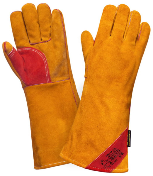 Краги спилковые SIBERIA T64-11-ru 41см с широкой манжетой