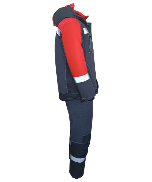 Костюм ЮКОН-МЕМБРАНА с ПК зимний (т.серый/черный/красный)