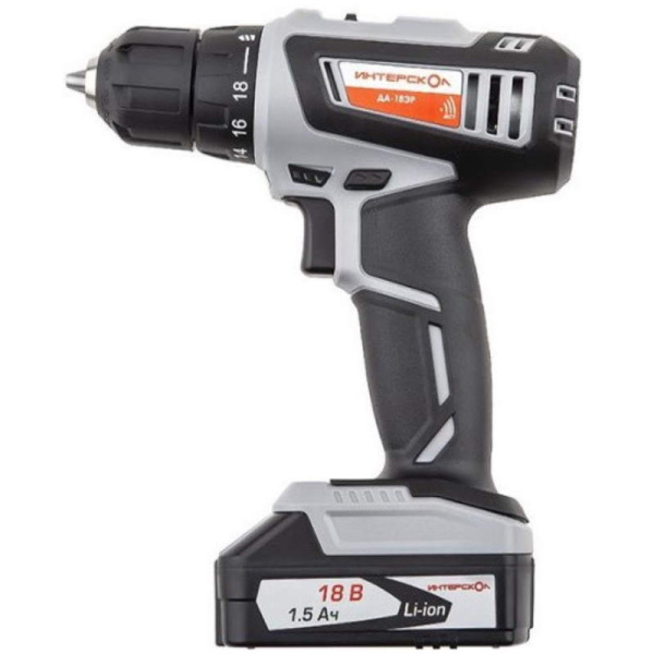 Аккумуляторная дрель-шуруповерт ИНТЕРСКОЛ ДА-18ЭР 536.0.2.02 18В 38Нм 2х1.5А/ч