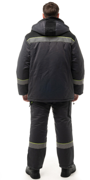 Костюм КОРВЕТ зимний СОП с БР (т.серый/черный/лимон)