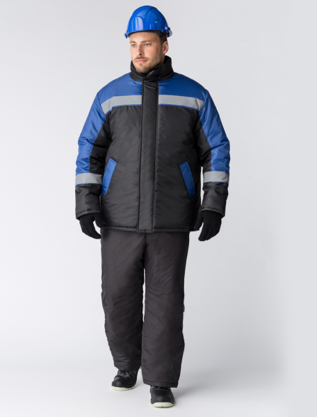 Куртка СТАНДАРТзимняя (черный/васильковый)