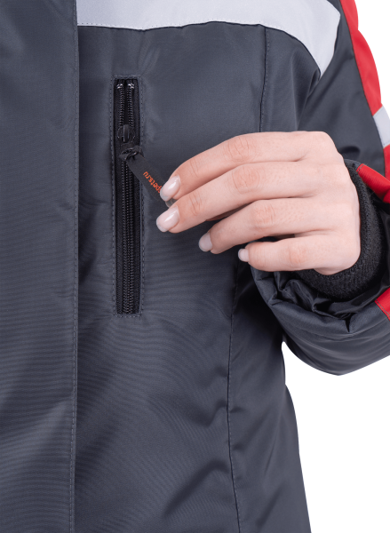 Костюм РОУД женский зимний с ПК (т.серый/красный)