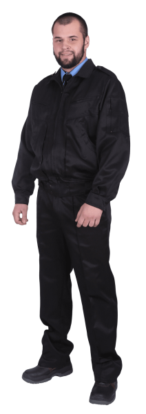 Костюм ОХРАНА с БР (черный/т.синий)