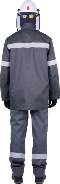 Куртка-накидка ЭЛЕКТРОСТОП ТЕРМО усиленная ЗЭТВ 36.4 (серый/красный)