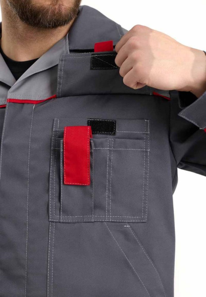 Костюм КИРЖАЧ Л10-КБР с БР (серый/красный)