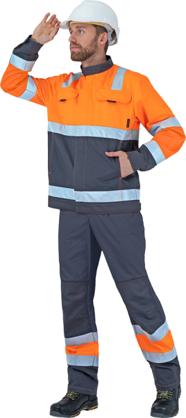 Костюм РЕФЛЕКТ-2 3-й класс защиты (флуоресцентный оранжевый/серый)