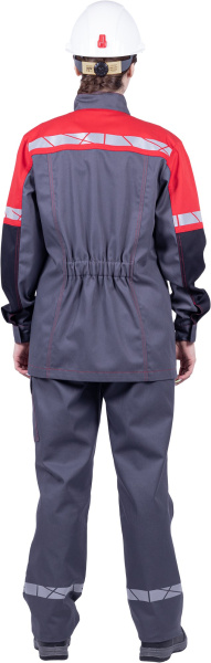 Куртка ХАЙ-ТЕК SAFETY женская (серый/чёрный/красный)