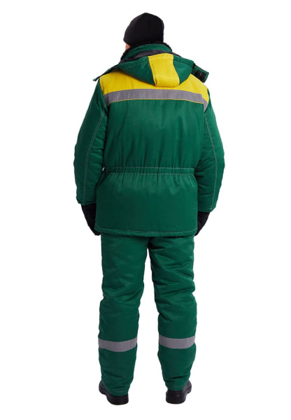 Костюм ВЬЮГА зимний с ПК (т.зелёный/жёлтый)
