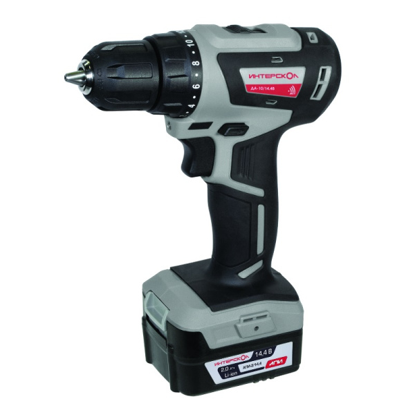 Аккумуляторная дрель-шуруповерт ИНТЕРСКОЛ ДА-10/14,4В 38 МиниМАКС 708.2.2.70 14.4В 38Нм 2х2А/ч