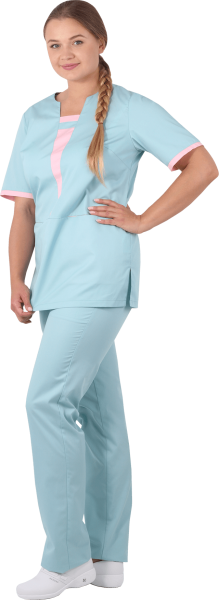 Костюм САНДРА женский с БР (голубой/розовый)