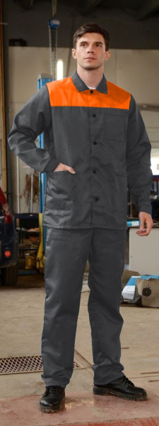 Костюм АСКЕТ-1 с БР (т.серый/оранжевый)