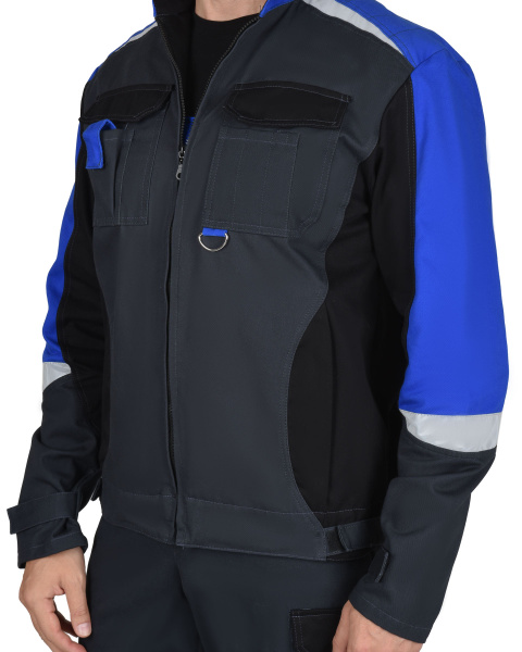 Костюм СИРИУС-ФАВОРИТ-МЕГА с ПК (серый/черный/васильковый)