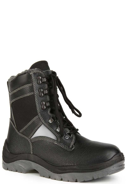 Ботинки СТРОИТЕЛЬ ПУ/ТПУ иск. мех с МП (черный)