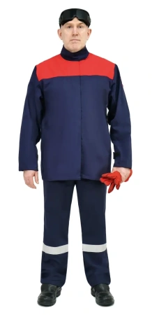 Костюм сварщика ОНИКС СОП 1 кл.защиты с БР (т.синий/красный)